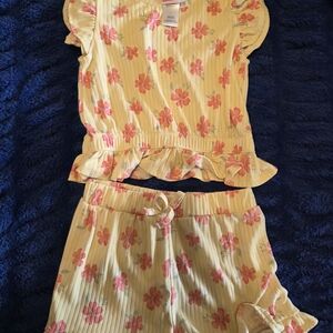 Floral Kids Matching Set - Yellow and Pink